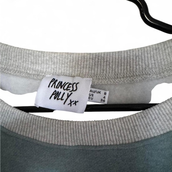 Princess Polly Gray Ribbed Collar Top - Picture 4 of 5